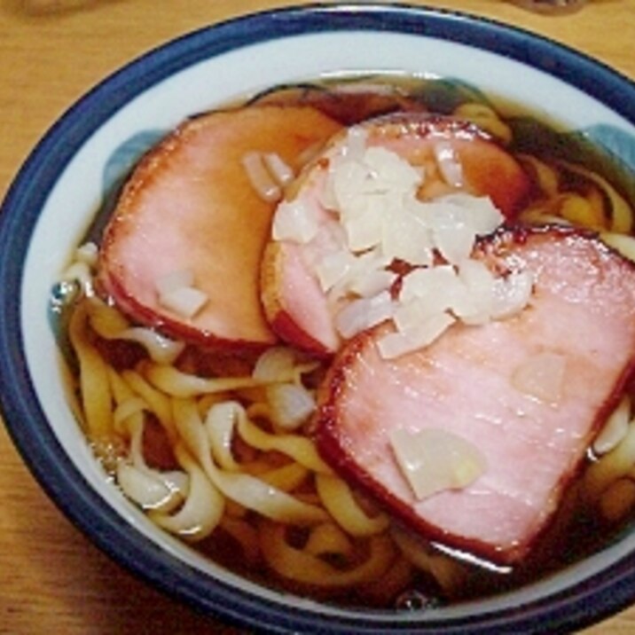 グリルド厚切りロースハムうどん